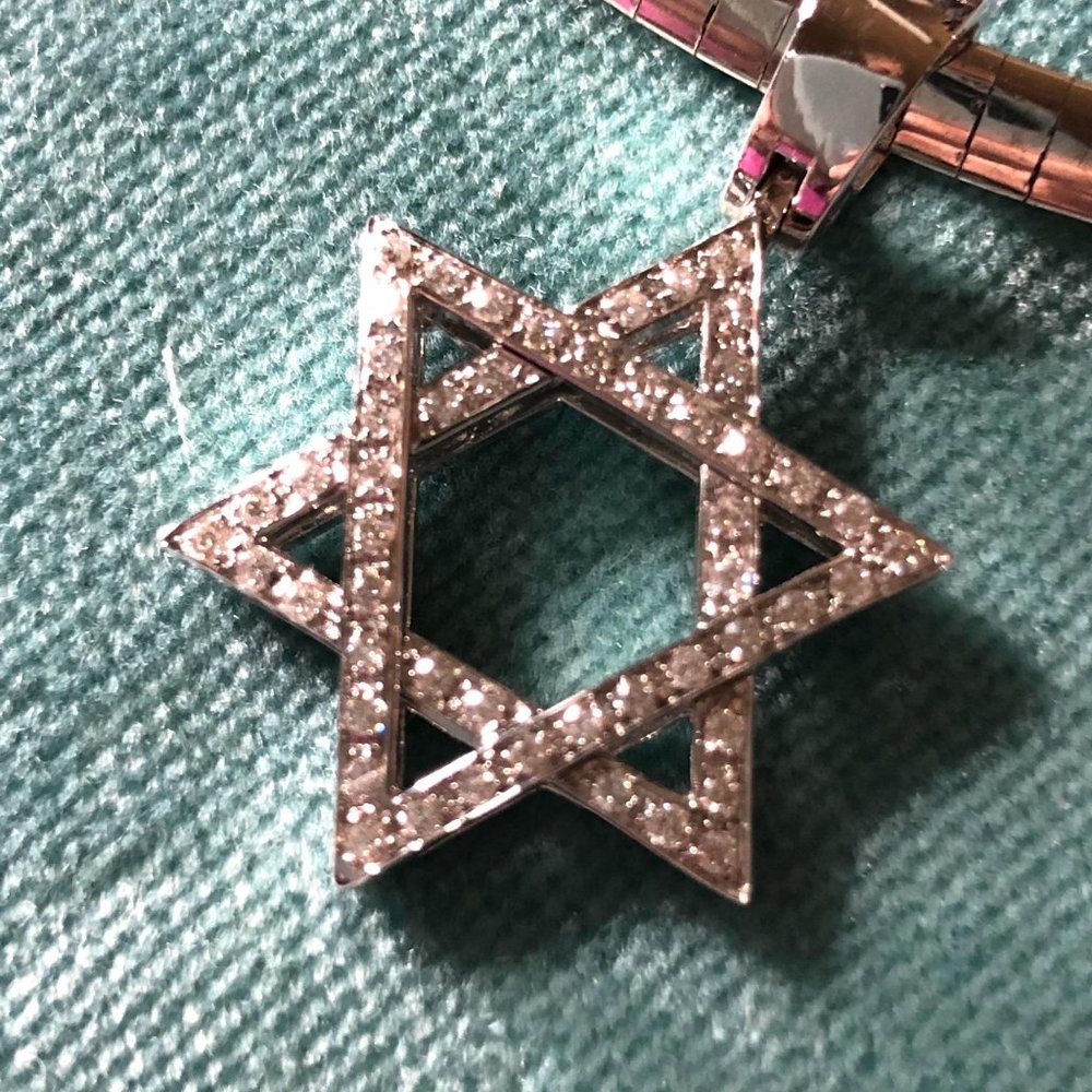 $3850 18kt Diamond Star of David Pendant